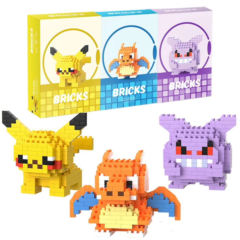 Model Kit Figure - مكعبات بناء صغيرة لشخصيات بوكيمون مثل