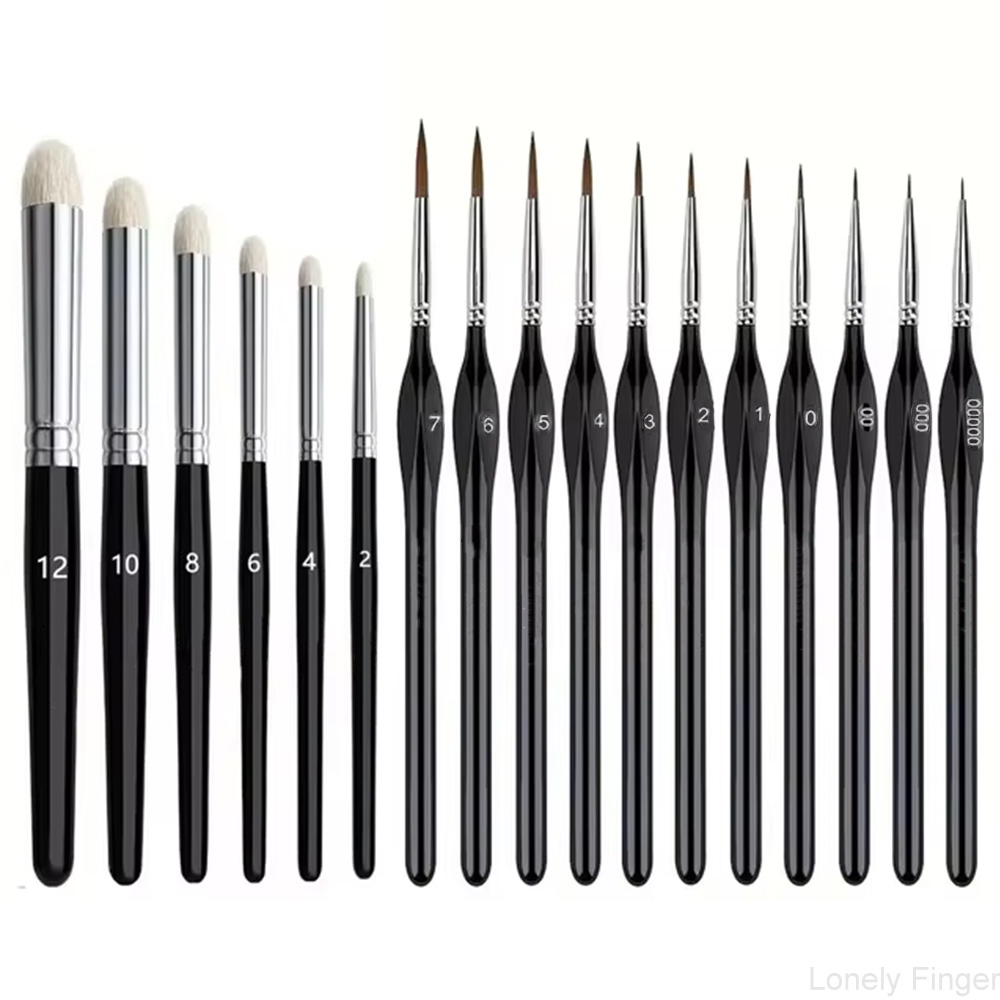 Model Kit Acrylic Paint - مجموعة فرش طلاء جاف مصغرة، 1/3/6/11/17