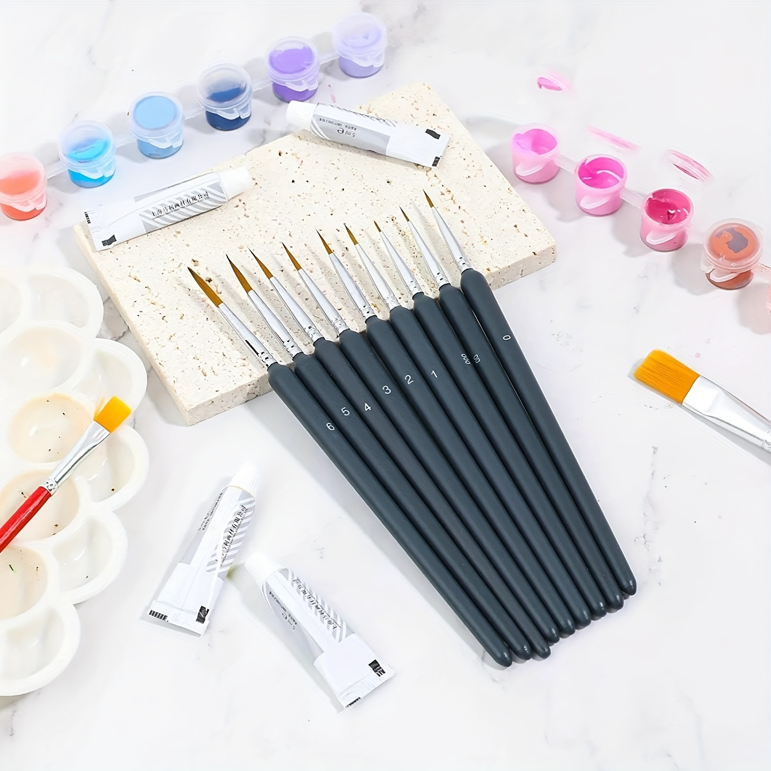 11/22 قطعة مجموعة فرش الطلاء ا - مراجعة Model Kit Acrylic Paint وسعره