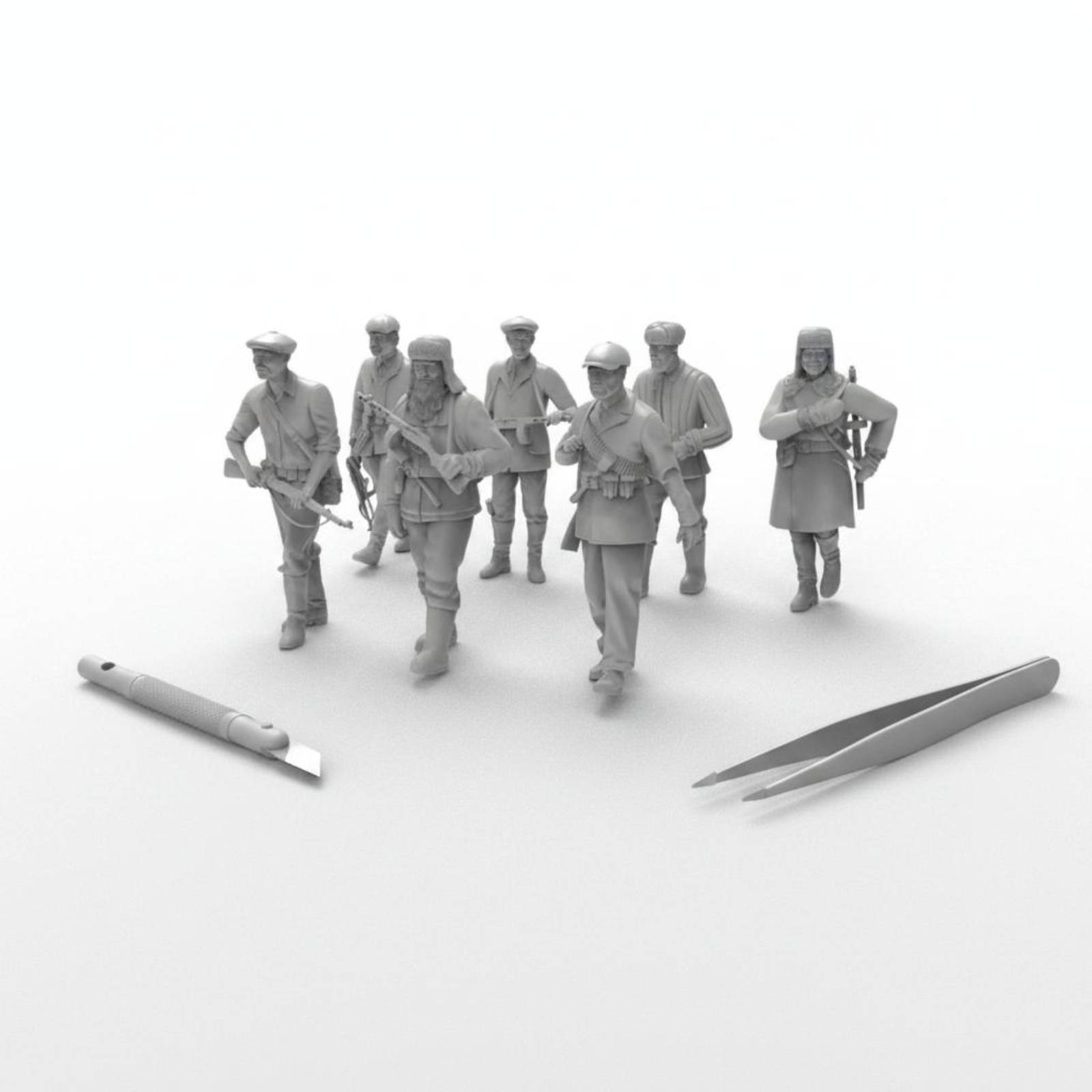 7 قطع مجسمات جنود الحرب العالم - مراجعة Model Kit Figure وسعره